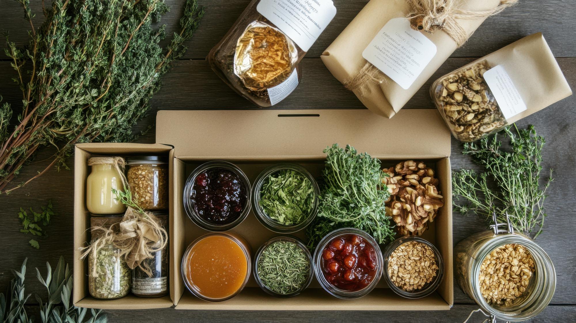 Subscription box with labeled premium ingredients